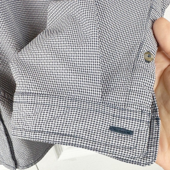 Orvis Navy Gray Casual Button Down Textured Fabric Roll Tab Fishing Shirt Sz L - Picture 10 of 12